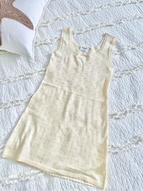 Light yellow pointelle dress